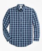 Brooks Brothers Milano Fit Indigo Gingham Sport Shirt