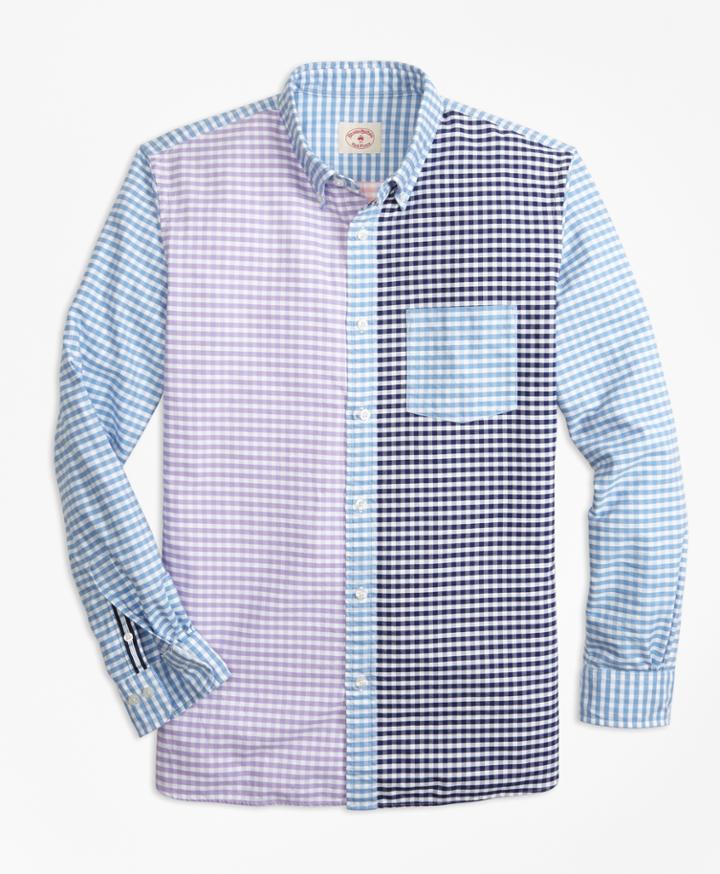 Brooks Brothers Men's Gingham Cotton Oxford Fun Shirt