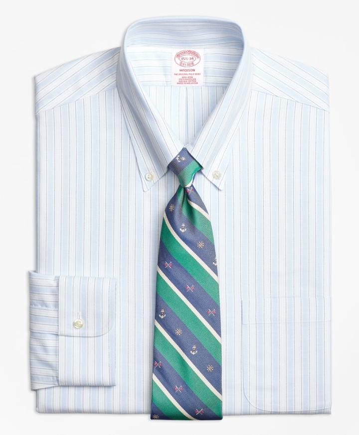 Brooks Brothers Men's Brookscool Regular Fit Classic-fit Dress Shirt, Non-iron Music Stripe