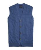 Brooks Brothers Men's Blue Cashmere Button-front Vest