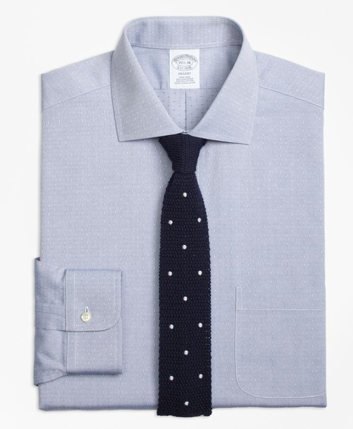 Brooks Brothers Men's Non-iron Slim Fit English Collar Dobby Dress Shirt