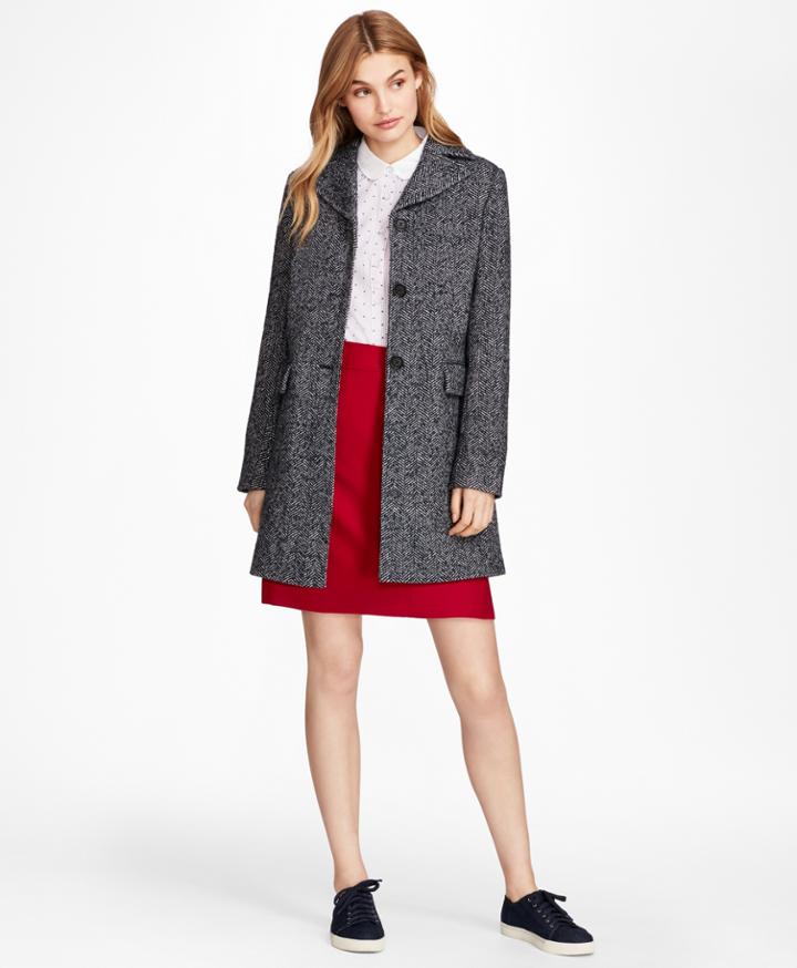 Brooks Brothers Women's Herringbone Wool-blend Swing Coat