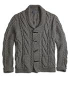Brooks Brothers Handknit Shawl Collar Cable Cardigan