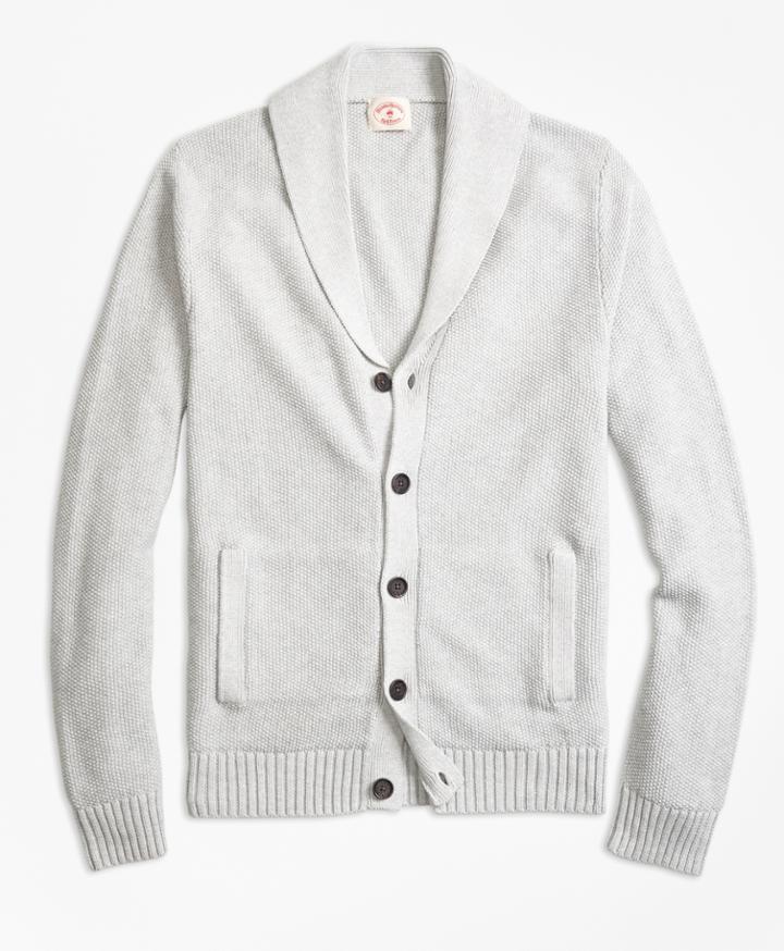Brooks Brothers Men's Seed-stitch Cotton Shawl-collar Cardigan