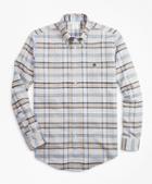 Brooks Brothers Non-iron Milano Fit Tan Plaid Sport Shirt