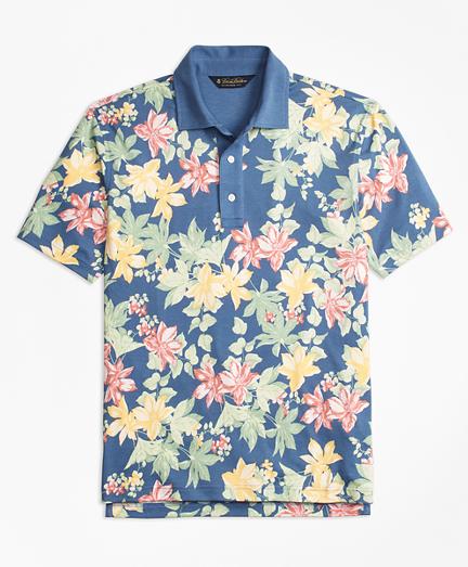 Brooks Brothers Slim Fit Interlock Tropical Print Polo Shirt