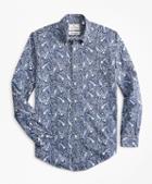 Brooks Brothers Luxury Collection Regent Fitted Sport Shirt, Button-down Collar Large Paisley Print