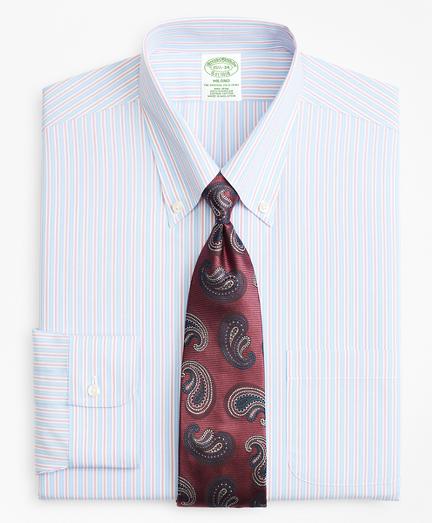 Brooks Brothers Milano Slim-fit Dress Shirt, Non-iron Split Alternating Stripe