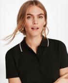 Brooks Brothers Women's Scalloped-collar Slim-fit Stretch Cotton Pique Polo
