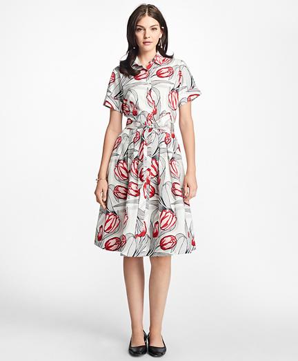 Brooks Brothers Tulip-print Cotton Sateen Shirtdress