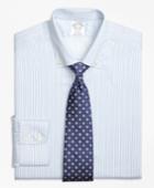 Brooks Brothers Men's Non-iron Slim Fit Alternating Framed Stripe Dress Shirt