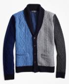 Brooks Brothers Color-block Cable Cardigan