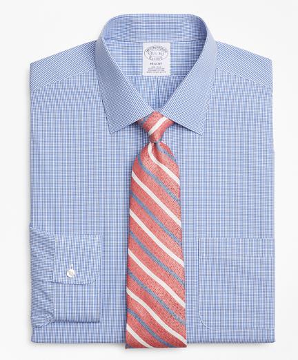 Brooks Brothers Regent Fitted Dress Shirt, Non-iron Micro-framed Gingham