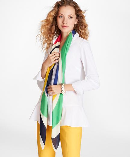 Brooks Brothers Abstract-print Modal-silk Square Scarf