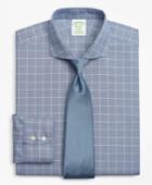 Brooks Brothers Men's Stretch Extra Slim Fit Slim-fit Dress Shirt, Non-iron Royal Oxford Glen Plaid