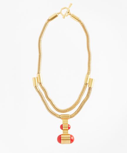 Brooks Brothers Gold-plated Coil Pendant Necklace