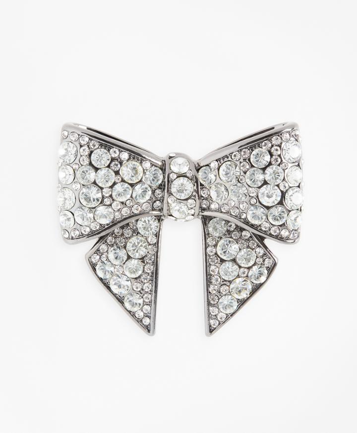 Brooks Brothers Women's Rhinestone-encrusted Bow Brooch