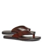 Brooks Brothers Wide Strap Leather Flip-flops
