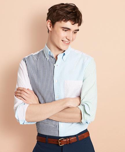 Brooks Brothers Gingham Seersucker Fun Sport Shirt