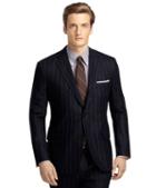 Brooks Brothers Own Make 101 Wide Chalk Stripe Flannel Suit