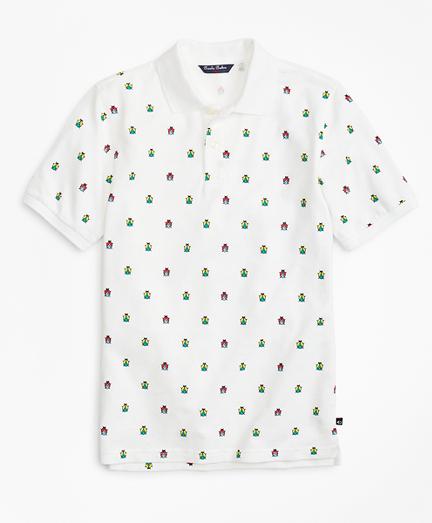 Brooks Brothers Cotton Pique Bug Print Polo