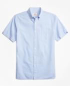 Brooks Brothers Men's Stripe Cotton Seersucker Short-sleeve Sport Shirt