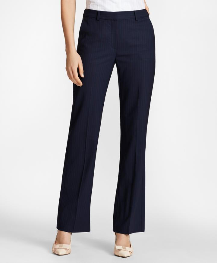 Brooks Brothers Women's Petite Pinstripe Brookscool Merino Wool Pants