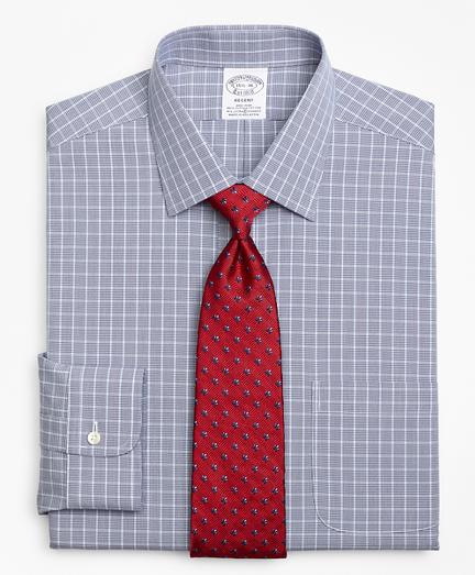 Brooks Brothers Stretch Regent Fitted Dress Shirt, Non-iron Houndstooth Overcheck