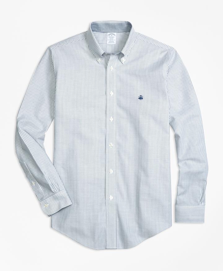 Brooks Brothers Men's Non-iron Brookscool Regent Fit Stripe Sport Shirt