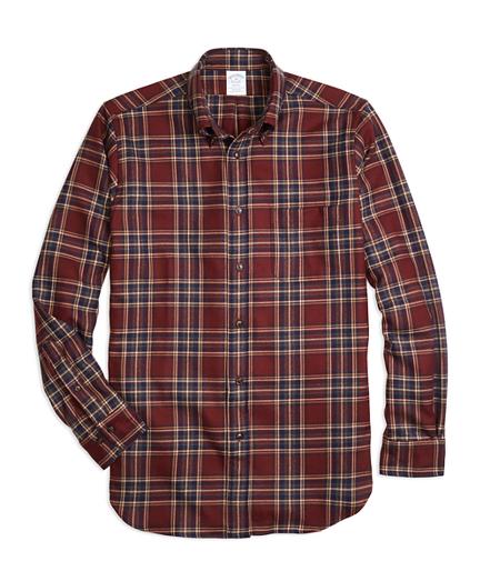 Brooks Brothers Regent Fit Saxxon Wool Plaid Sport Shirt
