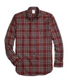 Brooks Brothers Regent Fit Saxxon Wool Plaid Sport Shirt