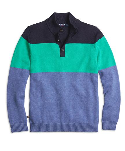 Brooks Brothers Color-block Mockneck Sweater