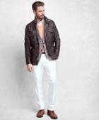 Brooks Brothers Golden Fleece Leather Field Jacket