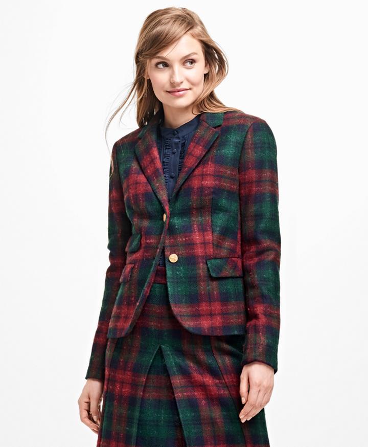 Brooks Brothers Women's Tartan Wool Blazer