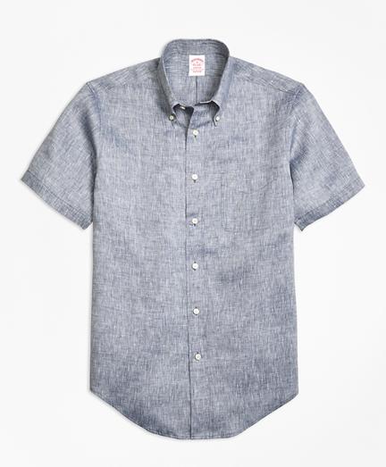 Brooks Brothers Madison Fit Irish Linen Short-sleeve Sport Shirt