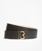Brooks Brothers Women's Leather B Buckle Belt
