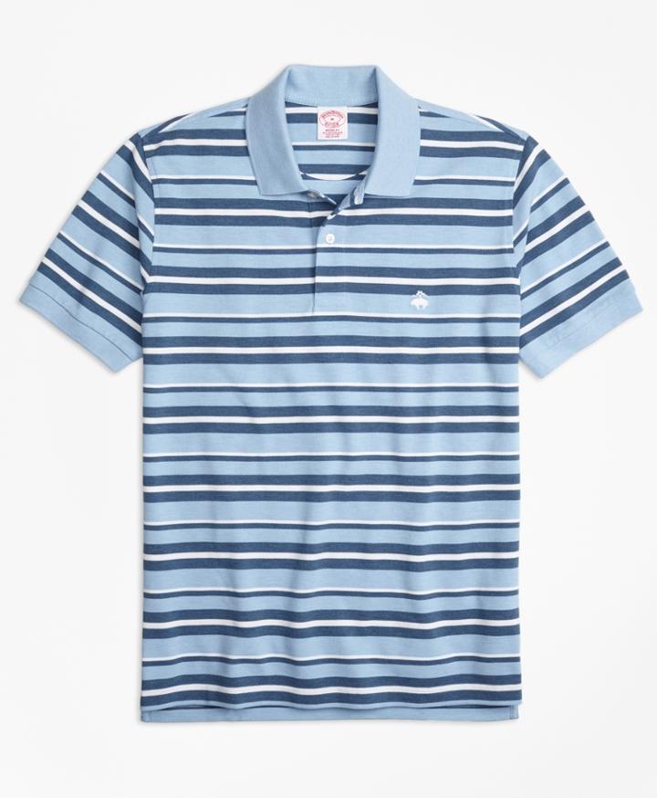 Brooks Brothers Men's Original Fit Supima Cotton Pique Varied Stripe Polo Shirt