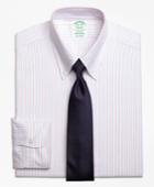 Brooks Brothers Men's Extra Slim Fit Original Polo Button-down Alternating Bengal Stripe Dress Shirt
