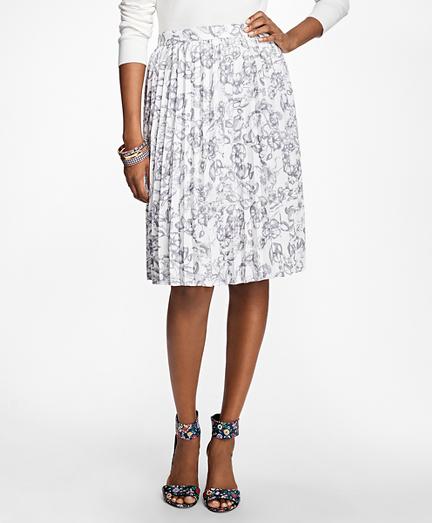 Brooks Brothers Printed Pleated Skirt