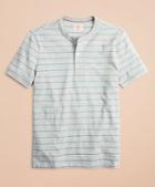 Brooks Brothers Striped Cotton Jersey Short-sleeve Henley