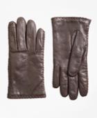 Brooks Brothers Women's Whipstitched Cashmere-lined Leather Gloves
