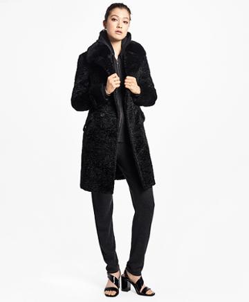Brooks Brothers Jacquard Faux Persian Lamb Coat