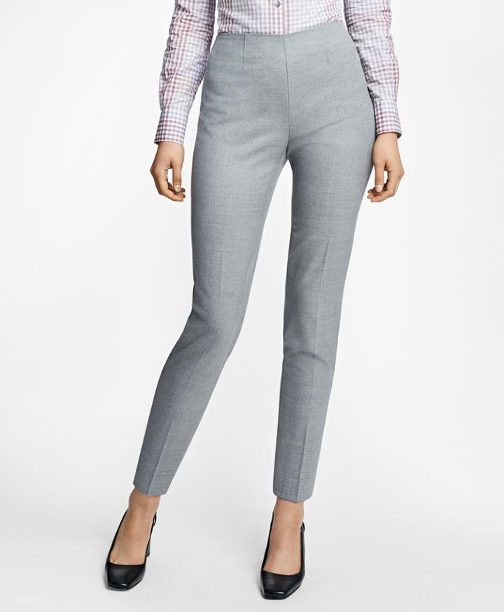 Brooks Brothers Women's Slim-fit Heathered Stretch Wool Twill Trousers