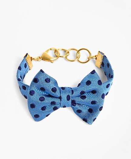 Brooks Brothers Kiel James Patrick Blue And Navy Polka Dot Bow Tie Bracelet