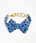 Brooks Brothers Kiel James Patrick Blue And Navy Polka Dot Bow Tie Bracelet