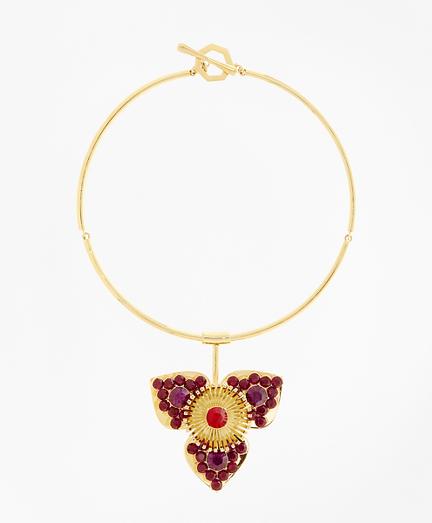 Brooks Brothers Swarovski Crystal Floral Pendant Necklace