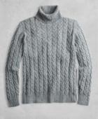 Brooks Brothers Men's Golden Fleece 3-d Knit Marled Alpaca-blend Turtleneck Cable Sweater