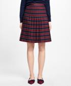 Brooks Brothers Women's Wool Pleated Stripe Skirt