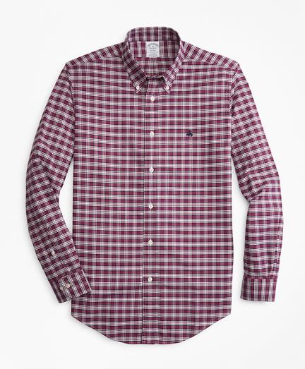 Brooks Brothers Non-iron Regent Fit Heathered Check Oxford Sport Shirt