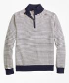 Brooks Brothers Stripe Cotton Half-zip Sweater
